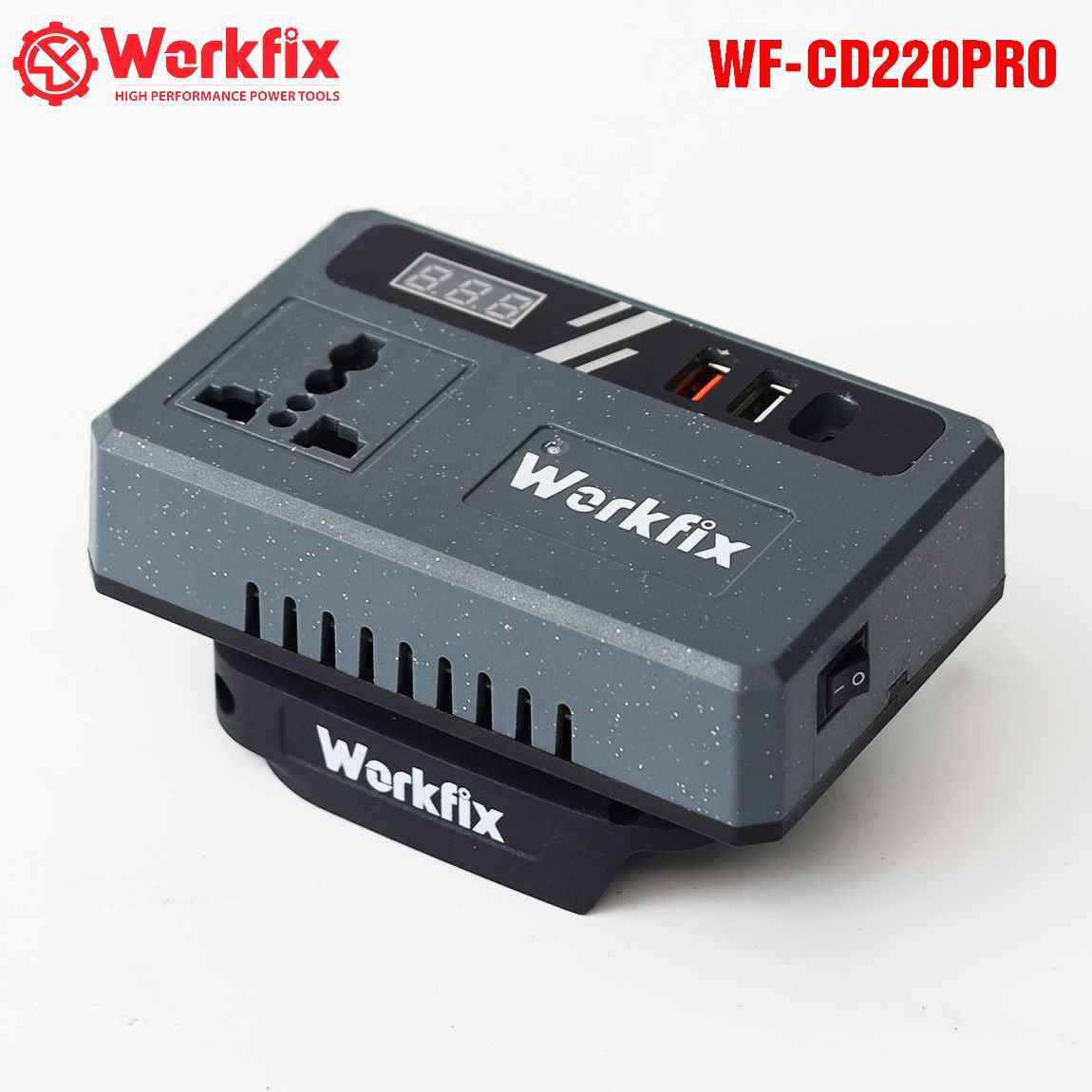 Bộ chuyển đổi biến tần thông minh Workfit WF-CD220PRO, 12/21/24V sang điện xoay chiều 