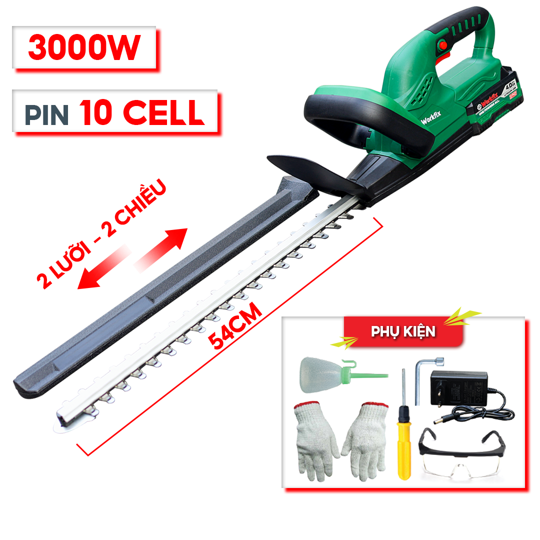 Máy cắt tỉa hàng rào, cây cảnh Workfit WF-HT20 không chổi than công suất 300W